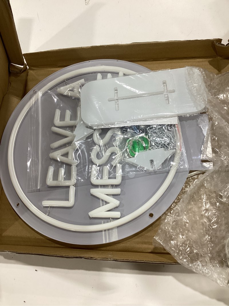 Condition photo showing Good Condition for leave a message neon sign with holder base, neon guestbook table sign for wedding shop business desk decor reception welcome led sign, warm white usb neon light sign, the size 13x12 inch