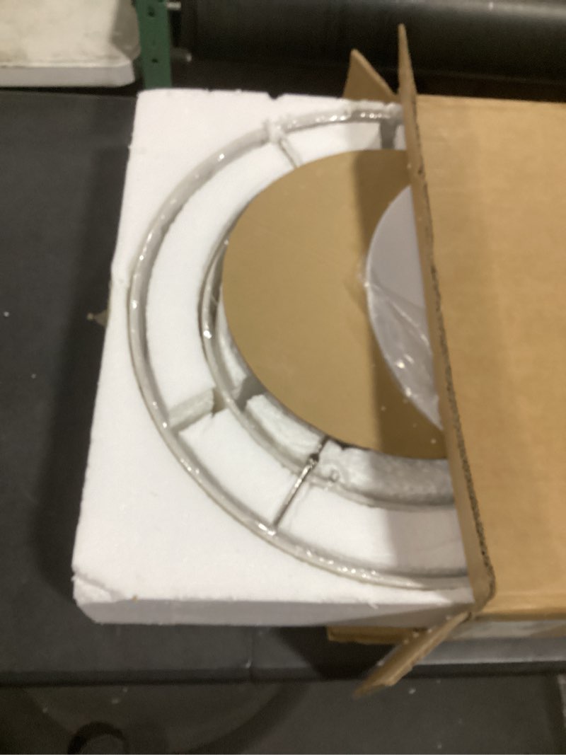Condition photo showing Good Condition for 2-tier 20" cream drum fabric 4 light gold semi flush mount ceiling light for living room dining room bedroom hallway 20" gold