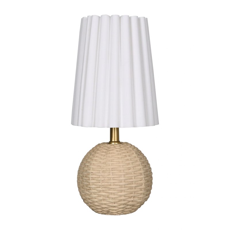allen + roth 13-in tan table lamp with fabric shade 