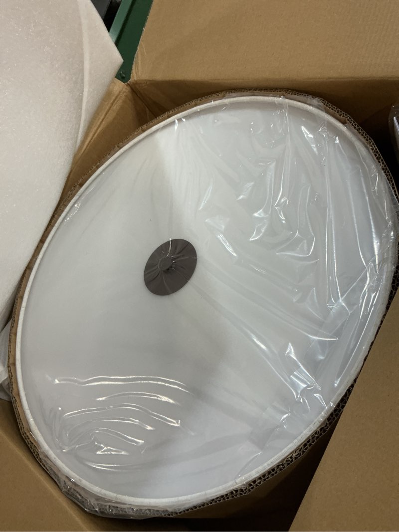Condition photo showing Good Condition for Bargeni Semi Flush Mount Ceiling Light Fixture,16 inch Drum Flush Mount Ceiling Light,Modern Light Fixtures Ceiling Mount with Oil Rubbed Bronze Finish,Semi Flush Ceiling Light for Bedroom,Living Room Oil-Rubbed Bronze 16 inch