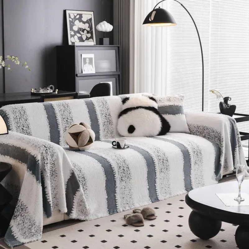 Sota rondas for sectional sofa, dog sofa cover two-seater sofa covers, futon cover, L-fo cover, washable velvet sofa protector (gray, 71 x 150)