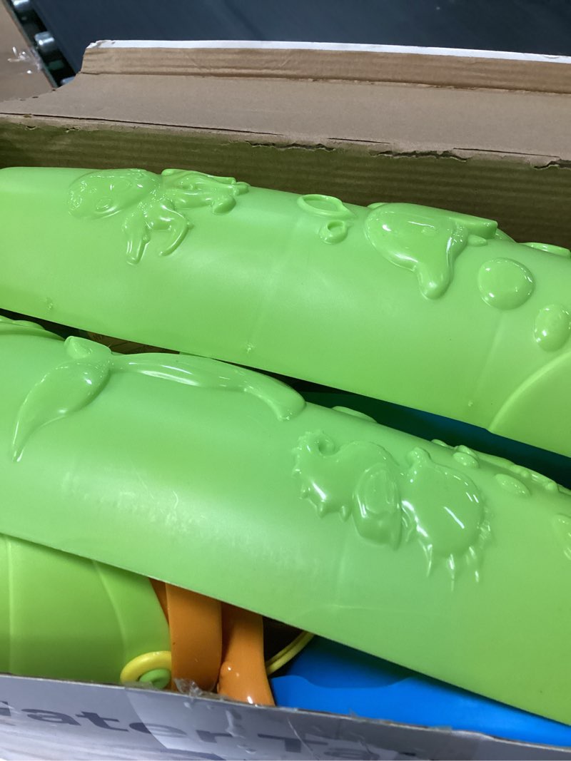 Condition photo showing Good Condition for hyes water table for toddlers 3-5, 3-tier kids splash sand table water toys with umbrella, rain showers splash pond for outdoor beach backyard summer, activity sensory playset for boys girls, blue