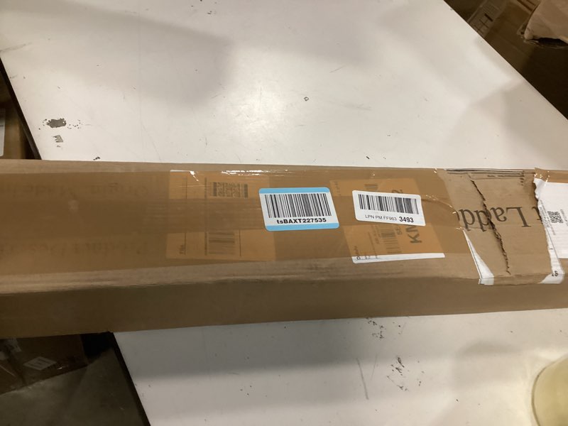 Condition photo showing New/Like New for Blanket Ladder 6-Tier Towel Rack, Wooden Quilt Ladder Shelf for Home Decor, Wall Leaning Farmhouse Quilt Display Towel Holder Organizer for Living Room, Bathroom (24" Wide)