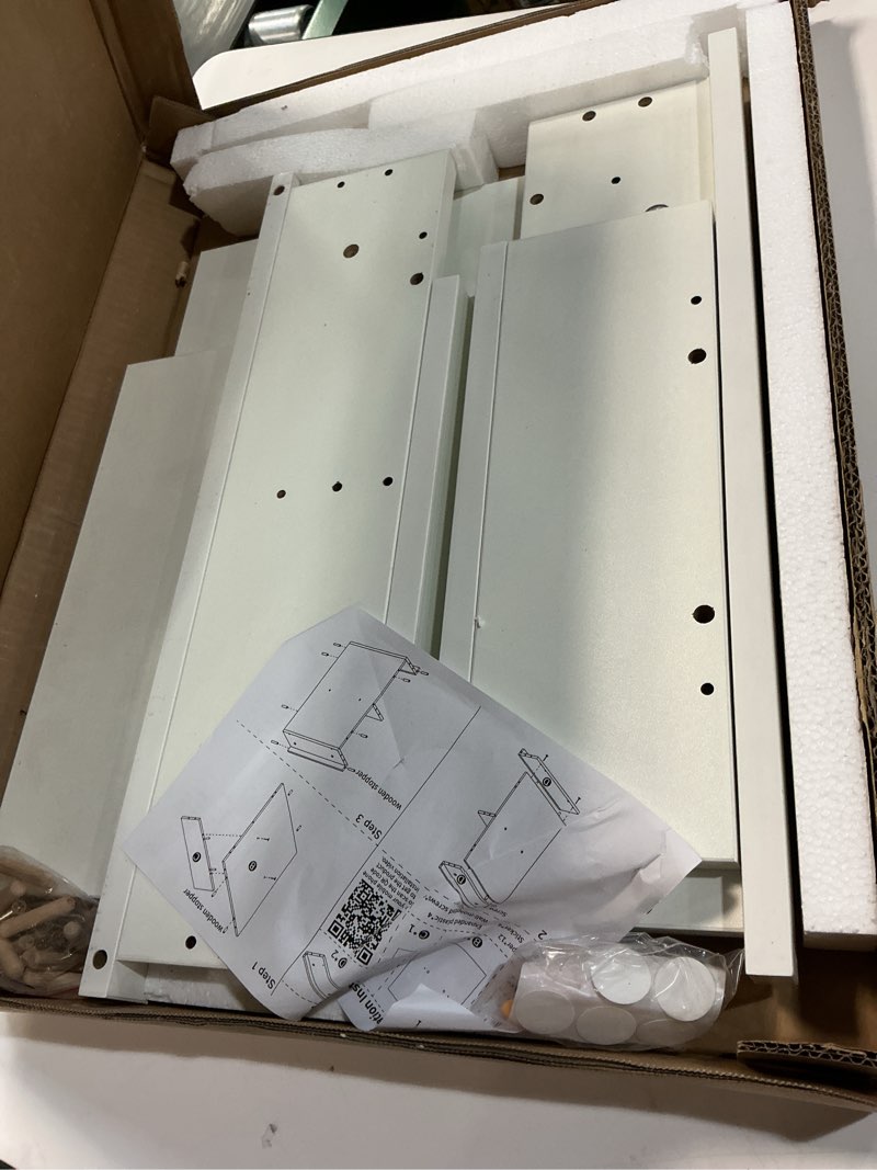 Condition photo showing Good Condition for haidaiya 14'' * 18'' recessed medicine cabinet wall niche wood, 2-tier bathroom niche insert for drywall, in wall shelf medicine cabinets replacement, for living room, bathroom storage chalk white 18''h * 14''w (2 tiers)