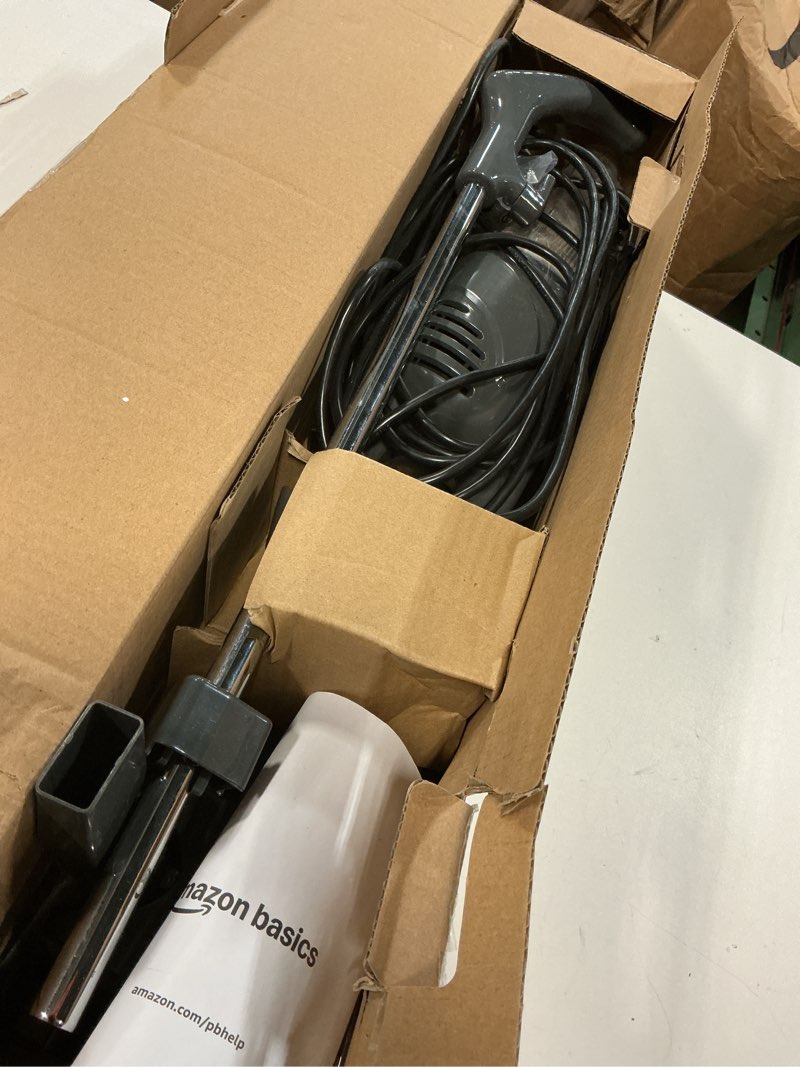 Condition photo showing As Is for Amazon Basics 2-in-1 Corded Stick Vacuum Cleaner, Convertible to Handheld, Lightweight (3.9 LBS), with Washable Filter, Crevice Tools, 0.5L Dust Cup, 19.7-Ft Cord, 300W, Black Vacuum Cleaner Only