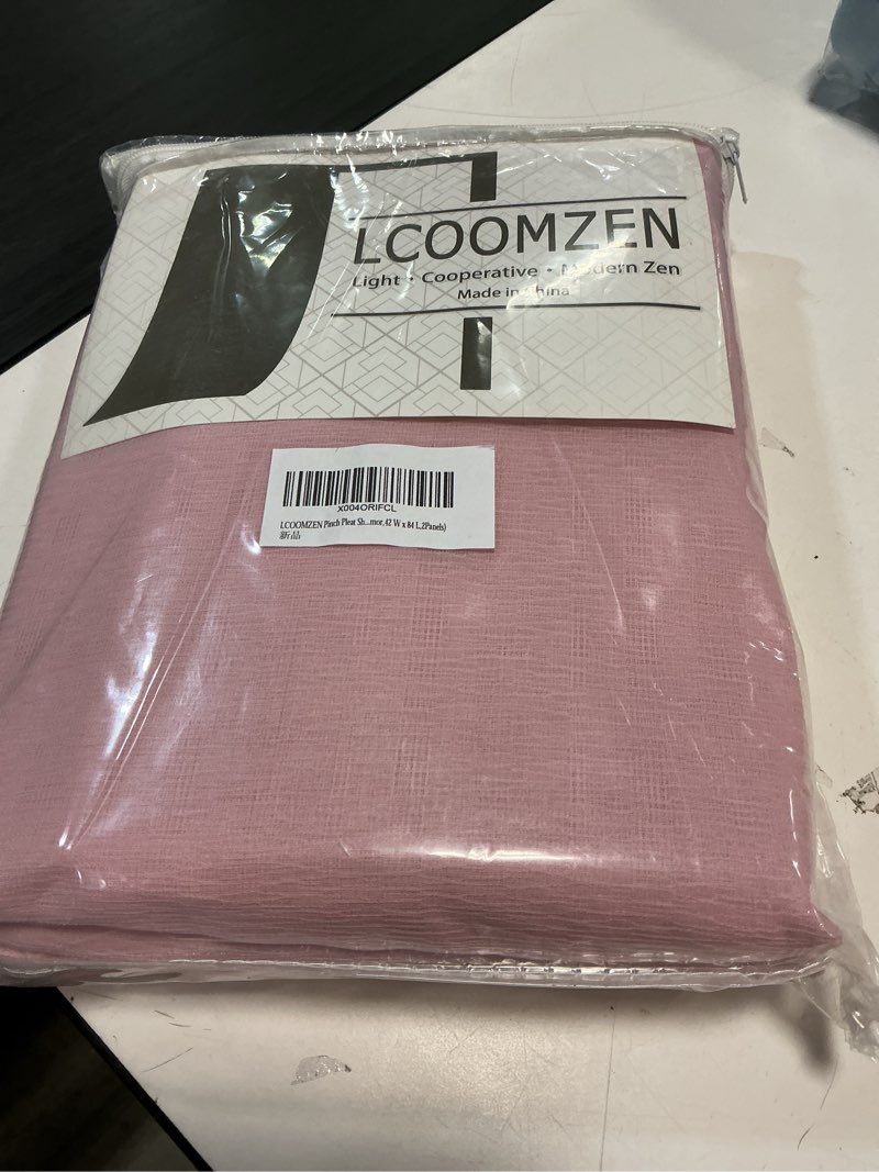 Condition photo showing New/Like New for pinch pleated sheer curtains 108 inch length, semi voile sheer curtains for bedroom living room pinch pleated soft touch light filtering drapes(deser flomor, 42 w x 108 l, 2 panels) deser flomor 42"w x 108"l (pack of 2)