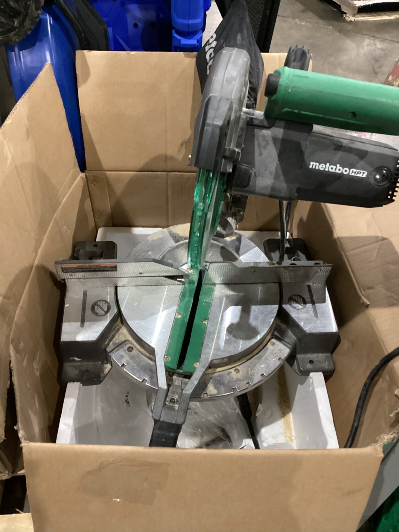Condition photo showing As Is for metabo hpt 10-in 15-amp single bevel compound corded miter saw