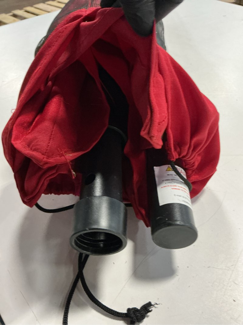Condition photo showing As Is for mainstays outdoor 5' black square market patio umbrella, push-up only function