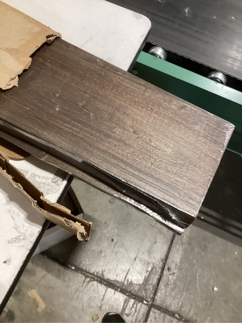Condition photo showing Good Condition for Floating Shelves Set of 2, Solid Elm Wood Wall Shelves 24 Inch - Invisible Bracket Mount for Living Room, Bedroom, Kitchen, Bathroom - Brown Brown Elm Live Edge, 24"L, 2Packs