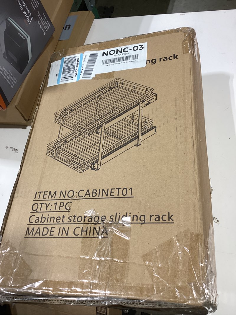 Condition photo showing Good Condition for 2-tier kitchen cabinet,pull out cabinet organizer,shelf and drawer organizer slide out pantry storaqe basket in multiple sizes (12" w x21 d) 12" w x21" d