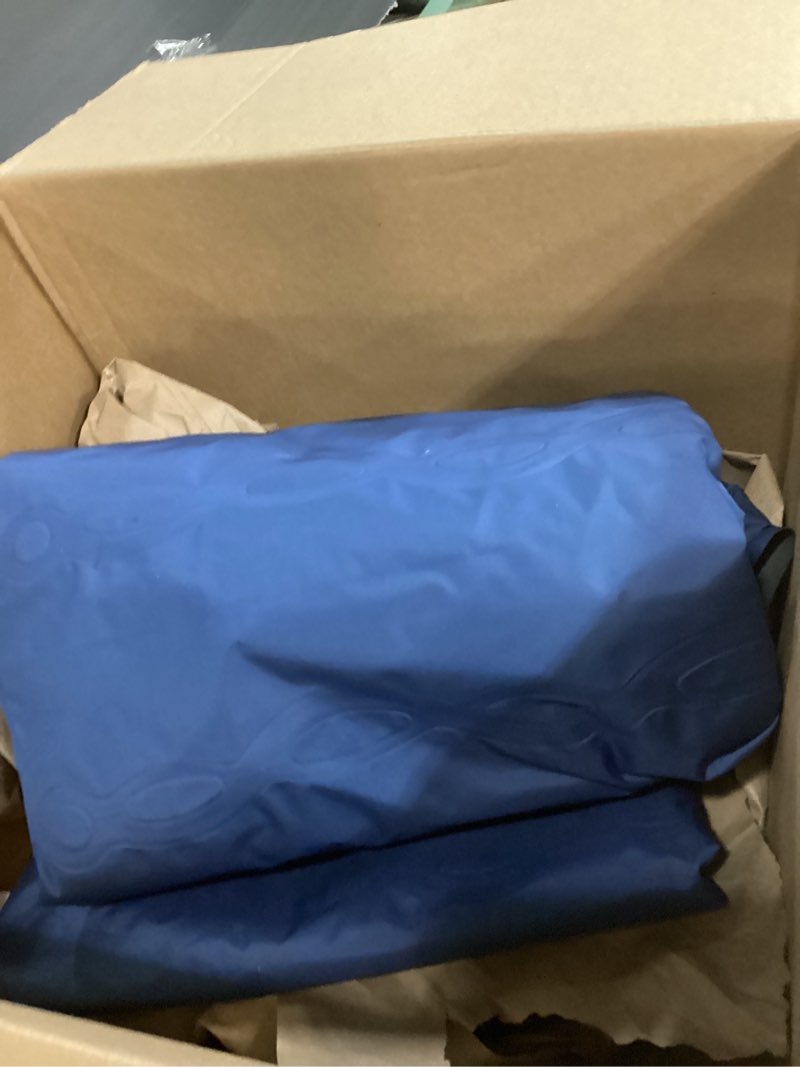 Condition photo showing As Is for ogery sleeping pad, ultralight inflatable sleeping pad for camping with pillow built-in foot pump, 6" extra-thick reinforced camping mattress for hiking, backpacking, tent blue single