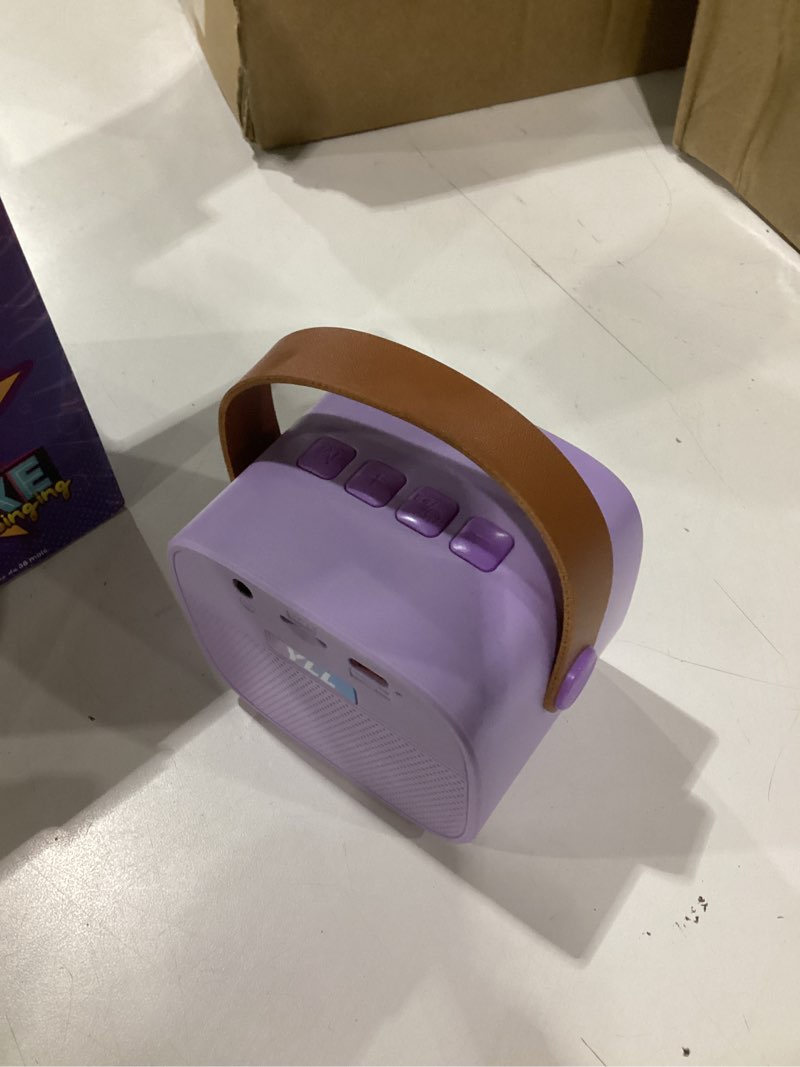 Condition photo showing Good Condition for karaoke machine for kids, portable mini speaker with 2 wireless microphones, 2026 top kids gifts for girls ages 3, 4, 5, 6, 7, 8, 9, 10, 12 +years old, 4-12th birthday present toy party (purple)