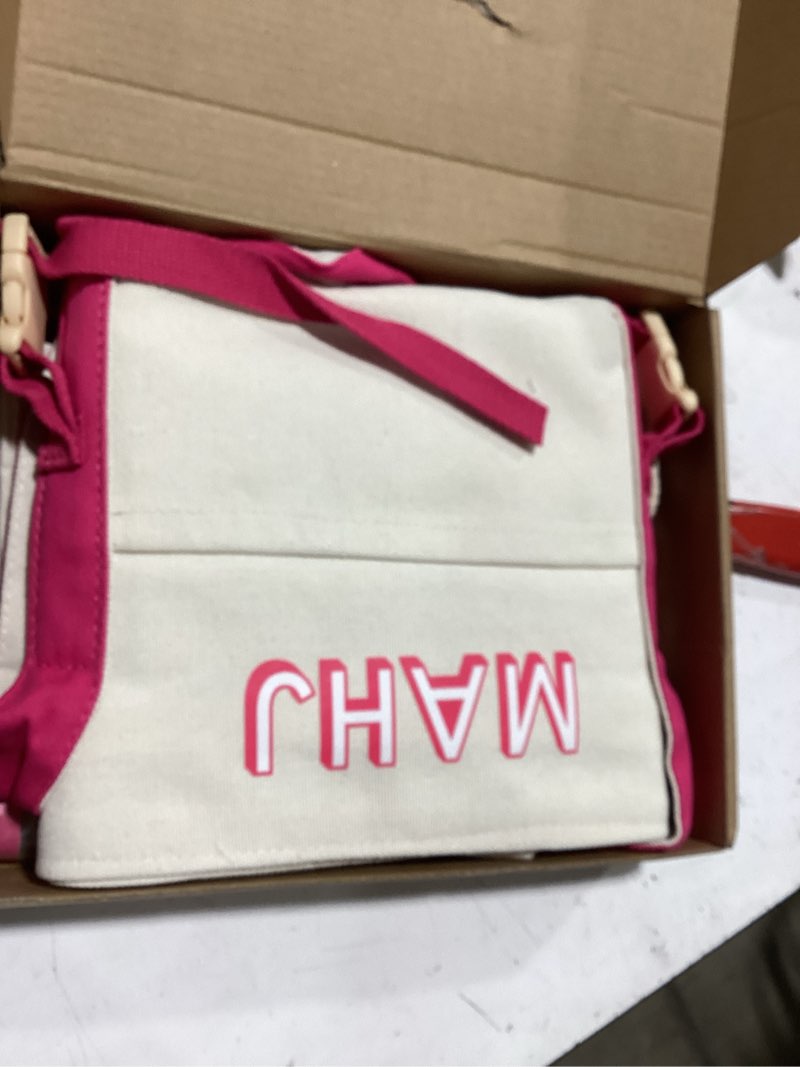 Condition photo showing Good Condition for empty mahjong tile bags set for american tiles and racks,canvas tote bag with mat holder accessories organizer,portable mahjong case drawstring protective sleeve for rack pushers,rose red