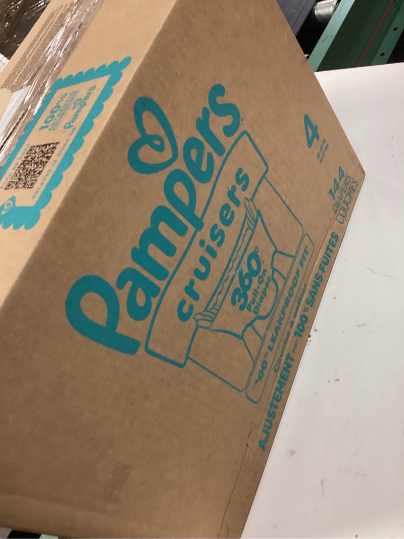 Condition photo showing New/Like New for pampers diapers - cruisers 360 - size 4, 144 count, babyproof up to 100% leakproof pull-on diaper size 4 144