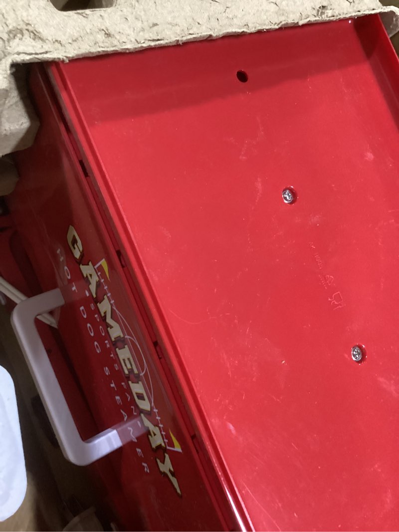 Condition photo showing Good Condition for Nostalgia, Game Day Hot Dog Steamer and Bun Warmer, Fits 20 Dogs and 8 Buns, Steams Pot Stickers, Veggies, Potatoes, and Other Appetizers or Toppings Gameday Steamer