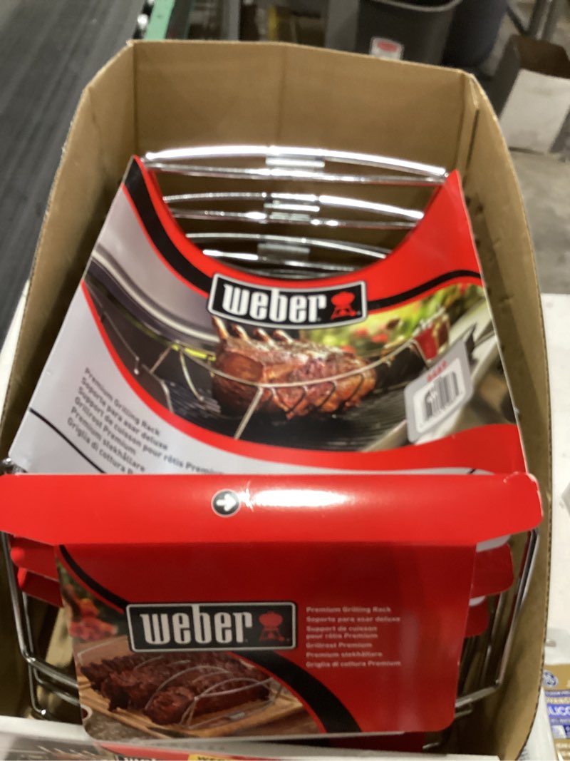 Condition photo showing New/Like New for Weber Steel Roaster/Rib rack