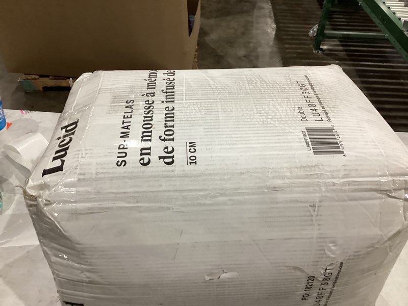 Condition photo showing New/Like New for Lucid 4 Inch Memory Foam Mattress Topper, Full Size – Cooling Gel Bed Topper – Preassure-Relieving Ultra Plush Feel – Ventilated Breathable Design – CertiPur Certified - Dorm Room Essentials Full 4 Inch Topper Only