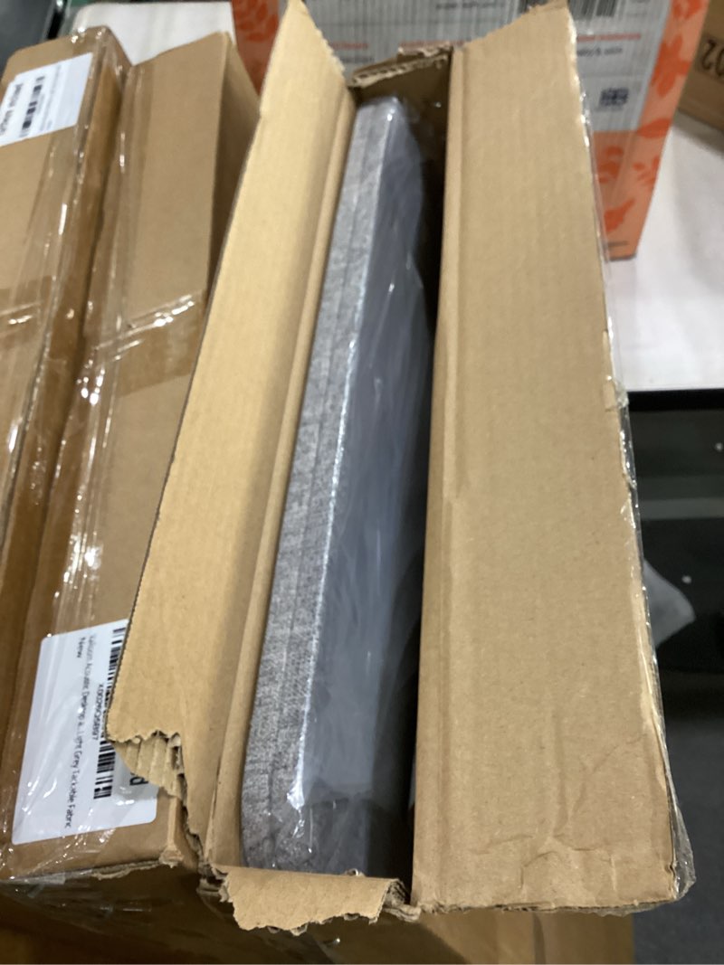 Condition photo showing New/Like New for desk divider; sound absorbing panel and sound proof dividers - privacy shields for student desks and desk privacy panels. cubicle wall, desk divider for students and office (light grey, 48" w x 18”h) 48"w x 18"h light grey