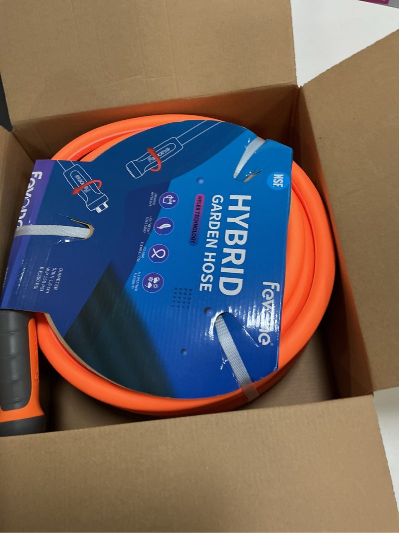 Condition photo showing New/Like New for fevone no kinking water hose, flexible garden hose, drinking water safe hose, 5/8 inner diameter hose, 3/4 aluminum fittings with swivel handles (80 ft) 80' (feet)