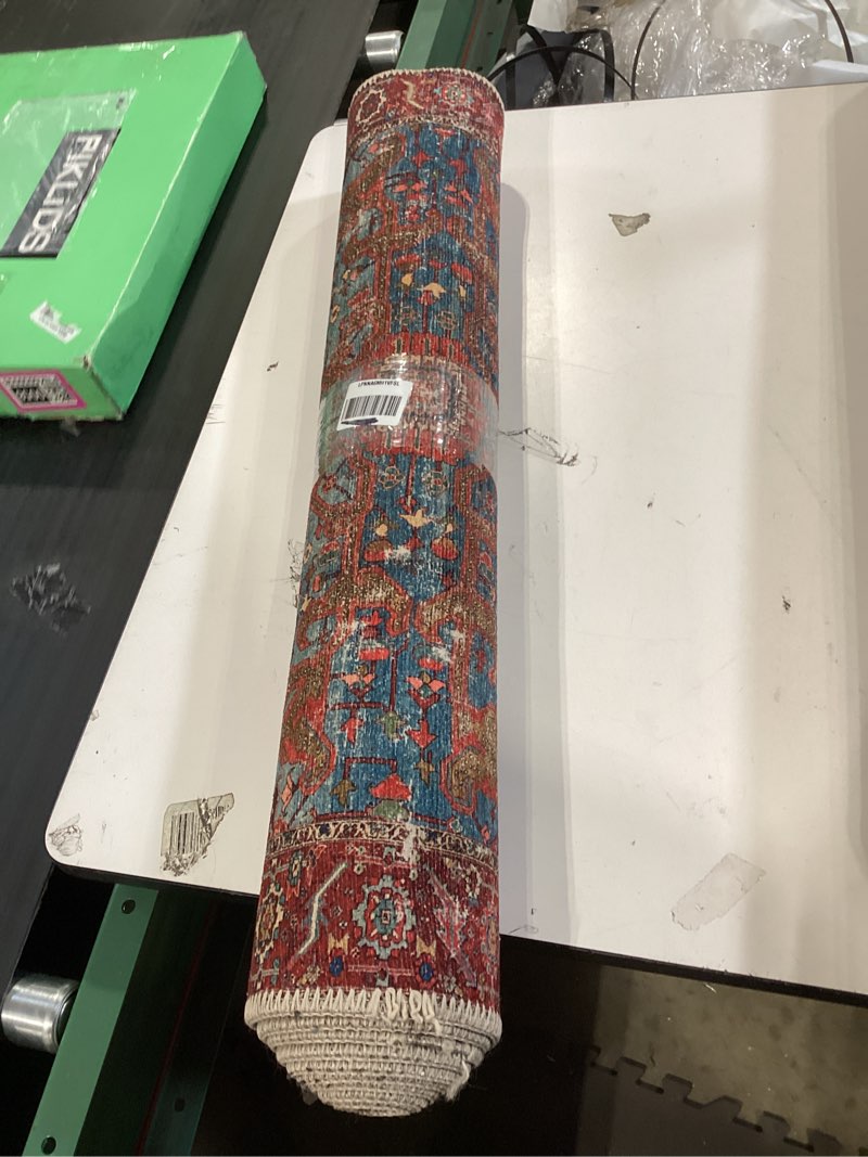 Condition photo showing Good Condition for loloi loren collection lq-10 blue/red 2'-6" x 7'-6" runner rug