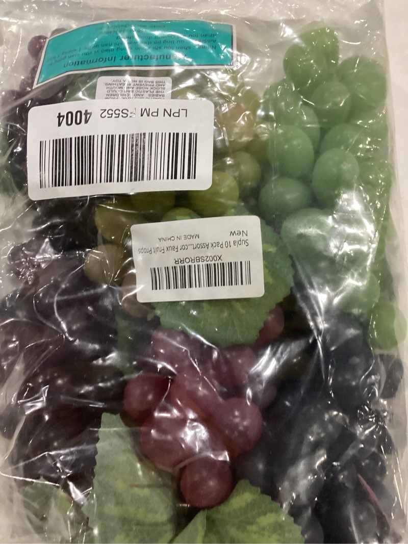 supla 10 pack assorted artificial grapes frosted grape clusters decorative grapes bunches rubber gra
