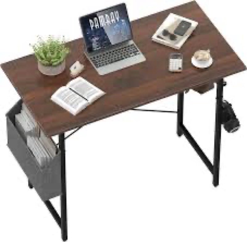 Pamray 32 Inch Computer Desk with 4 Drawers Small Office Desk for Home Bedroom Study Writing Simple 