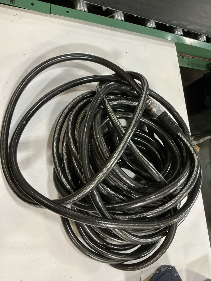 Condition photo showing As Is for garden hose, size unknown 