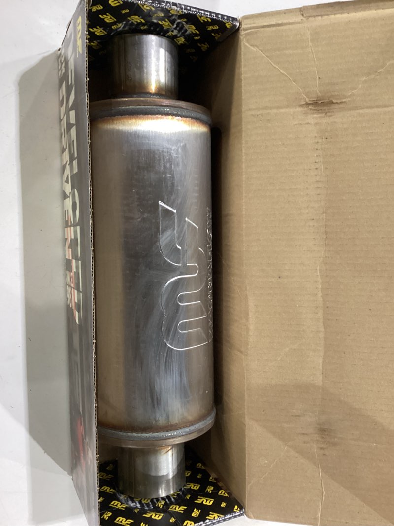Condition photo showing New/Like New for magnaflow performance exhaust muffler 12619: 3"/3" inlet/outlet, 6x6x14" round, stainless steel, satin finish 3 in. inlet/outlet