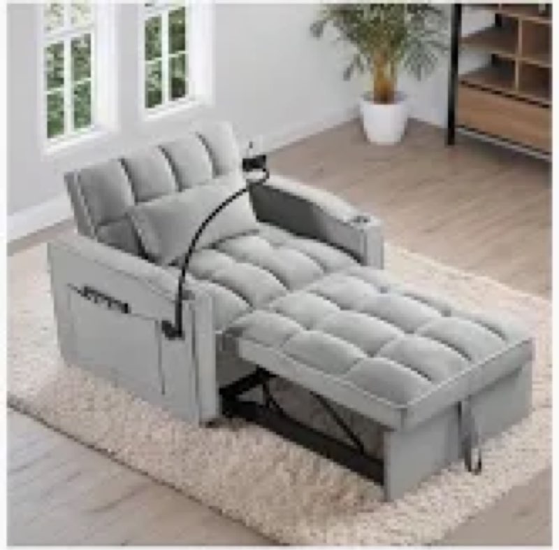 Hogsett 3-in-1 Convertible Accent Chair,Upholstered Sleeper Sofa Bed