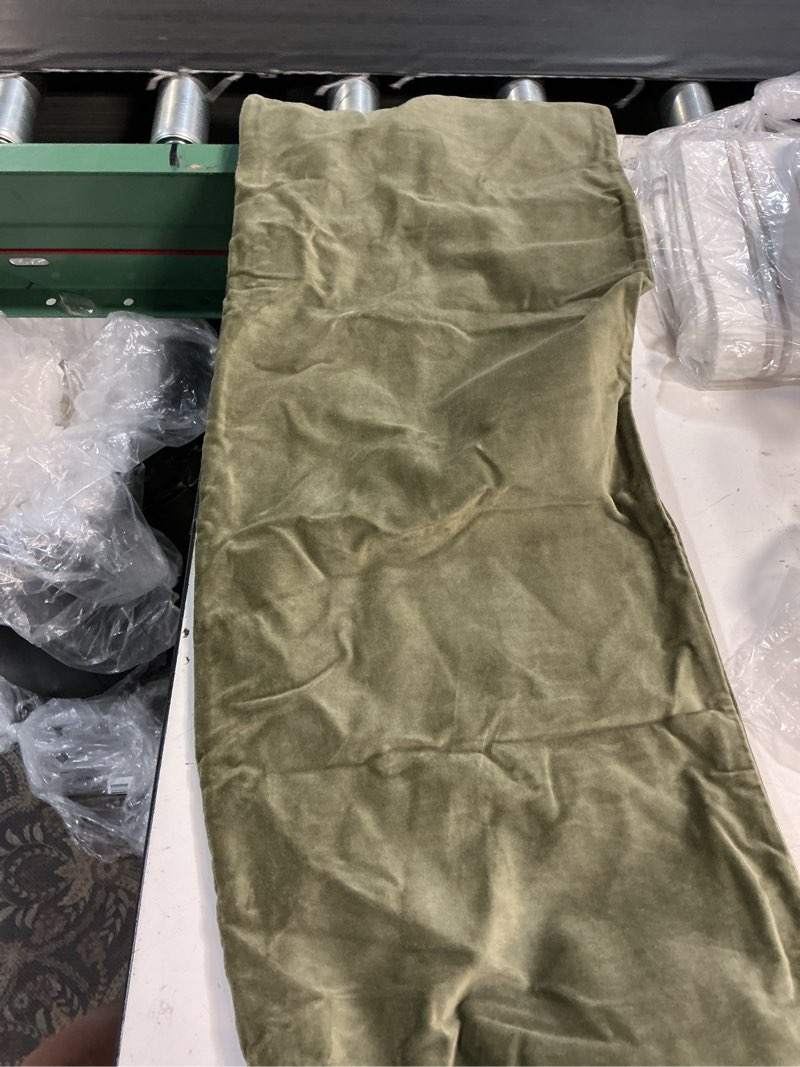 Condition photo showing Good Condition for quince velvet lumbar pillow cover in olive