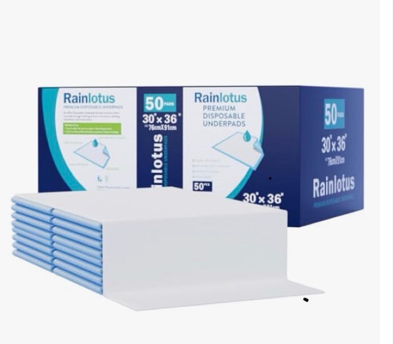 50 Count Super Absorbent Underpads,Rainlotus 30"x36" Leakproof & Quick-Dry Mats Ideal for Puppy Trai