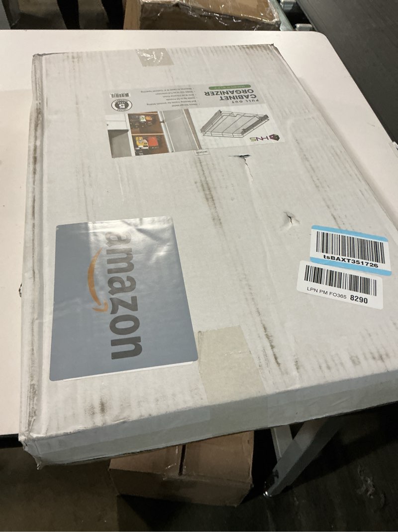 Condition photo showing New/Like New for HOLDN’ STORAGE Pull Out Cabinet Organizer, Heavy Duty Caddy w/Lifetime Limited Warranty -14”W x 21”D - Requires At Least 15-1/4” Cabinet Opening, Steel Metal Cabinet Drawers Slide Out, Chrome 14" W x 21" D