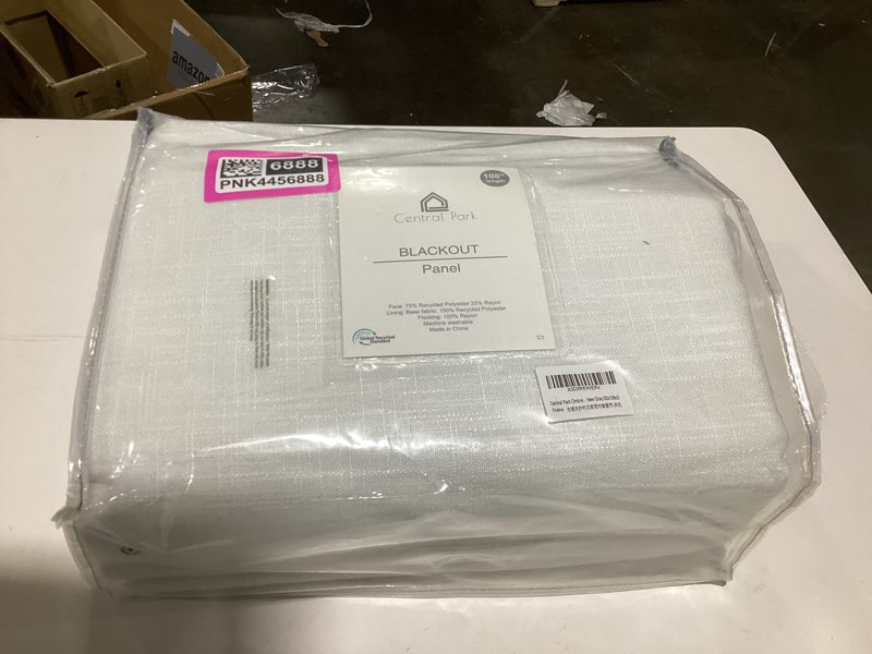 Condition photo showing Good Condition for Ombre Full Blackout Curtain Panels Linen Texture Noise Reducing Triple Weave Farmhouse Bedroom Drapes 108 Inches Long 100 Room Darkening Window Treatment Set, Cream White to Gray, 50" Wx108 Lx2