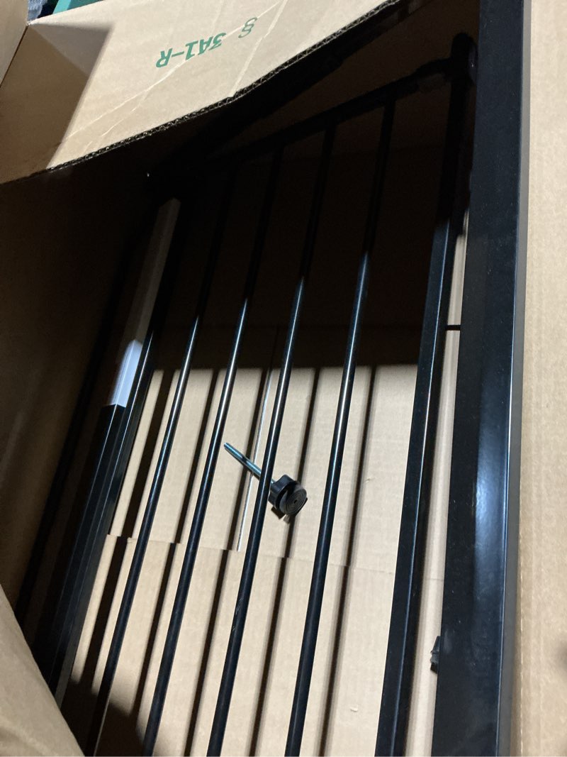 Condition photo showing As Is for Regalo Easy Step 38.5-Inch Wide Walk Thru Baby Gate, Includes 6-Inch Extension Kit, Pressure Mount Kit, Wall Cups, Black Black 29-38.5"W x 30"H
