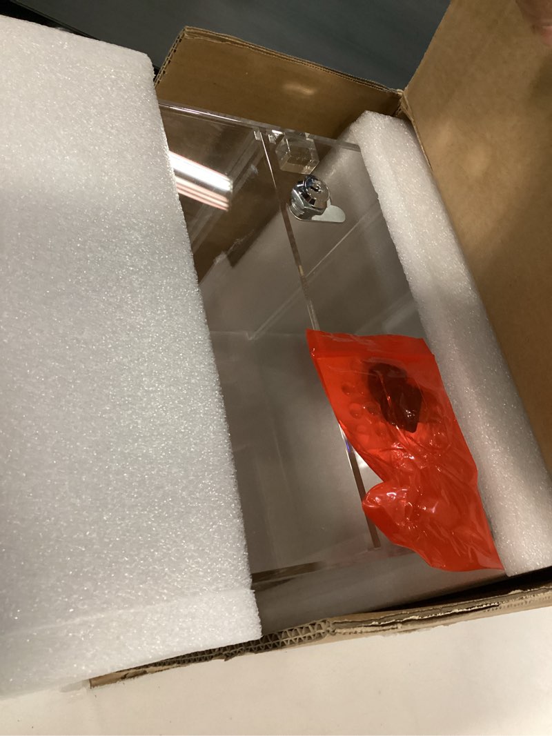 Condition photo showing Good Condition for Choowin 4 Shelf Acrylic Display Case with Lock Key, Clear Locking Display Case Showcase Cabinet with Removable Shelves - Safe Storage for Collectibles, 9x9x19 inch