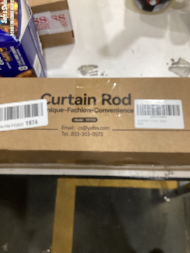 Condition photo showing New/Like New for YaFex Heavy Duty Curtain Rods 32-120 Inch, 1 Inch Adjustable Gold Curtain Rod for Windows, Long Window Treatment Rods with Aluminium Finials, Easy Installation 32" to 120" Gold