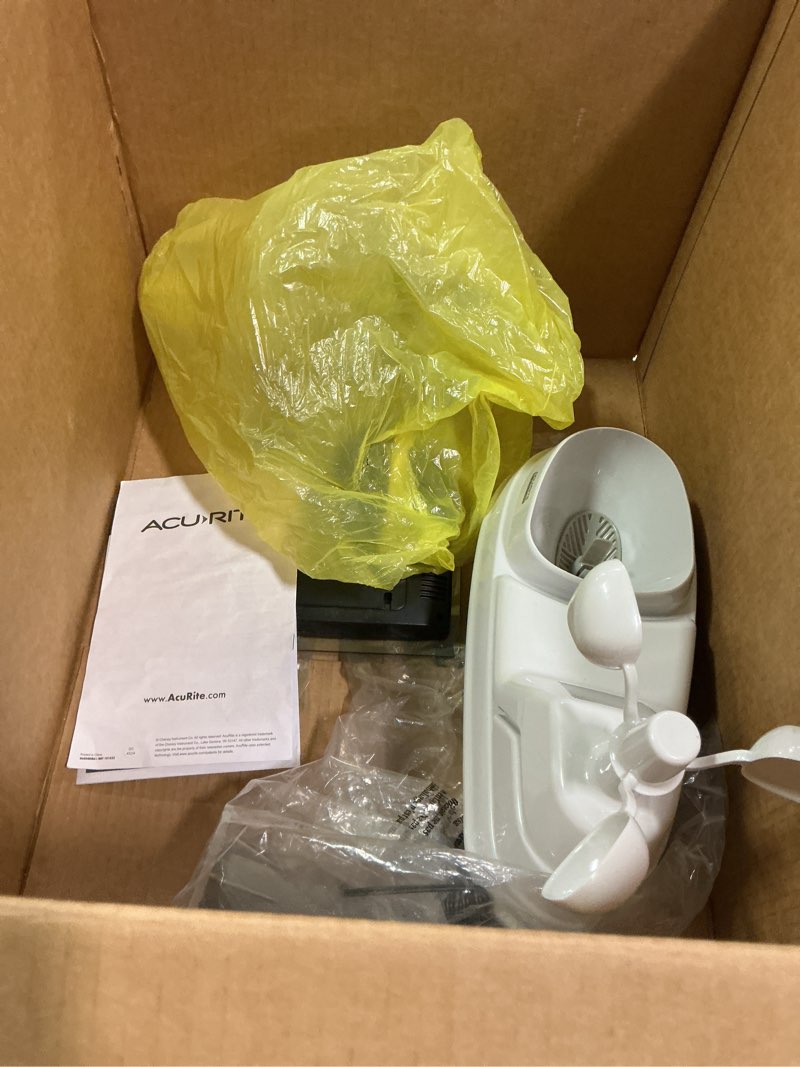 Condition photo showing As Is for AcuRite Iris (5-in-1) Indoor/Outdoor Wireless Weather Station for Indoor and Outdoor Temperature and Humidity, Wind Speed and Direction, and Rainfall with Digital Display (01512M) Color Screen