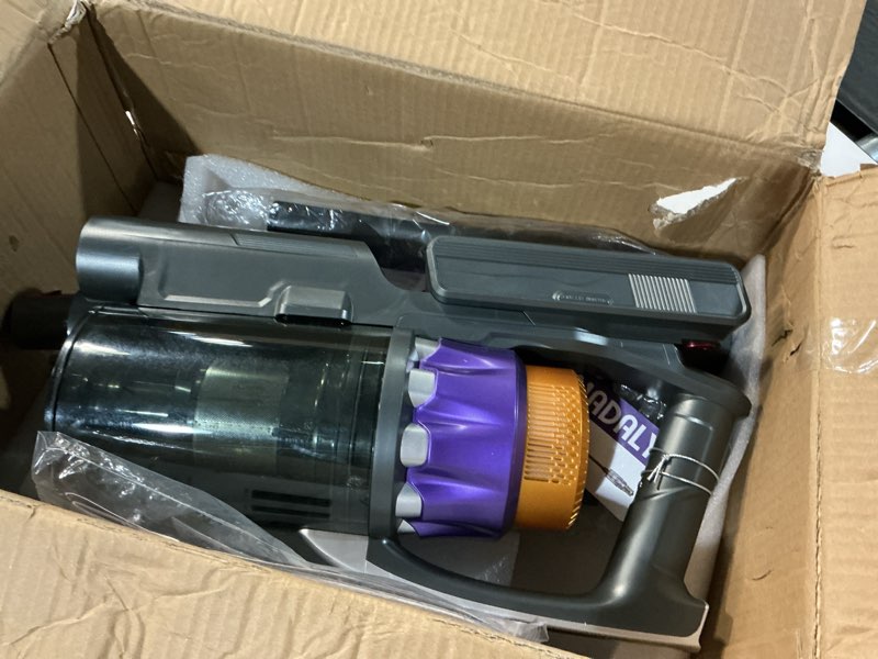 Condition photo showing As Is for NADALY Cordless Vacuum Cleaner, 600W 50KPA 70Mins Stick Vacuum Cordless Rechargeable, Anti-Tangle, Lightweight, Self-Standing Vacuum Cleaners for Home, Vacuum for Pet Hair/Carpet/Hard Floor