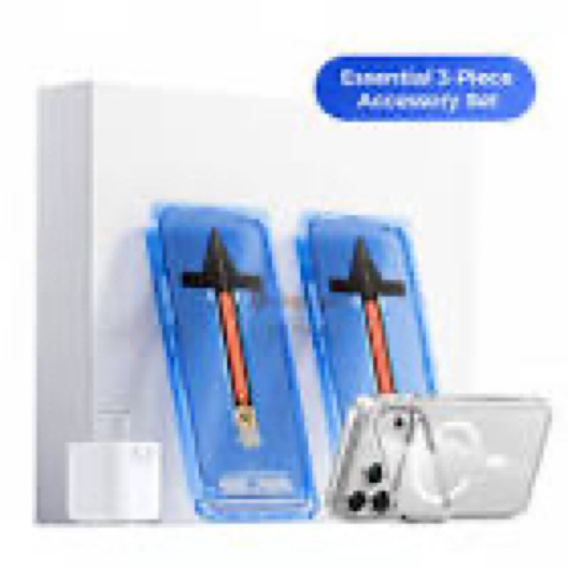 magic john for iphone 17 pro phone accessory bundle [iphone hd screen protector] [lens-stand case] [