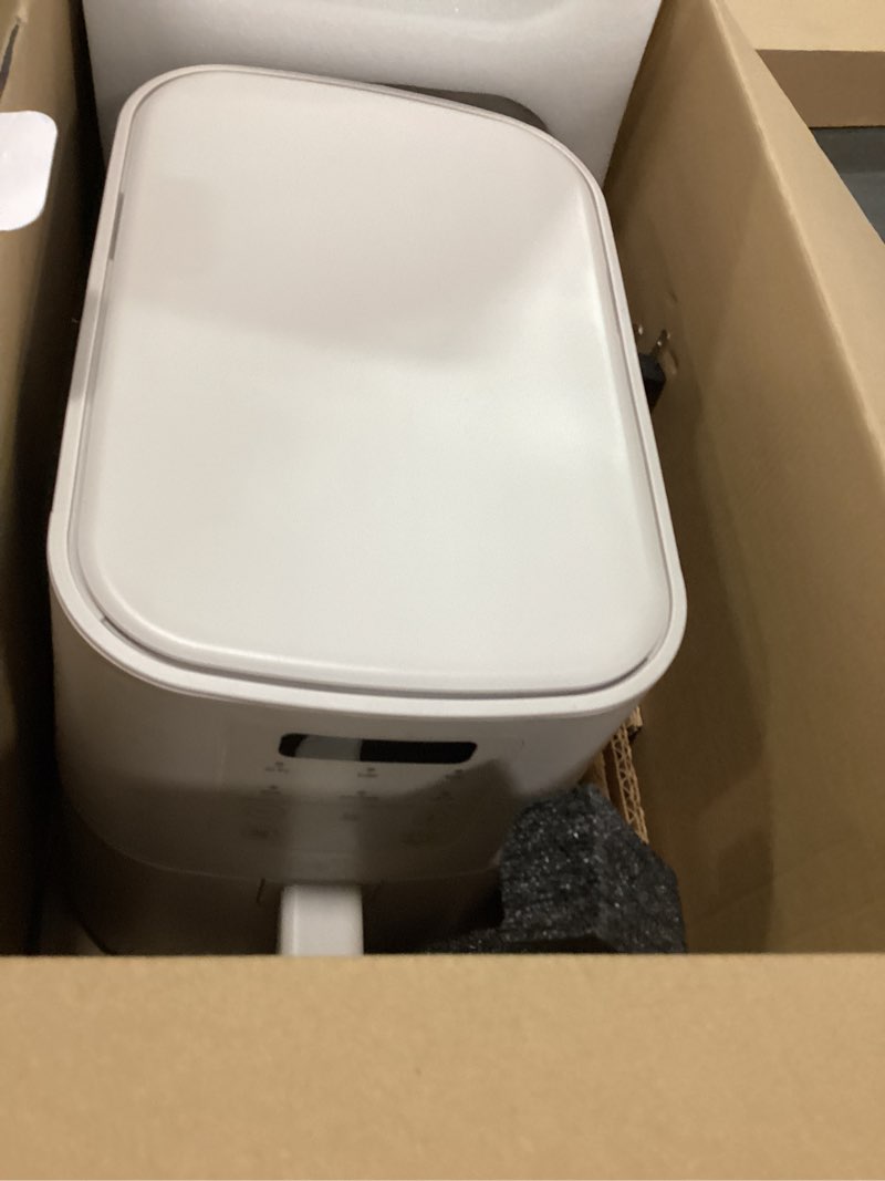 Condition photo showing As Is for bella 4Qt Slim Air Fryer, Fits-anywhere™ Kitchenware, EverGood™ Ceramic Nonstick Coating, Adjustable Temperature, 6 Preset Cooking Options, 60 Min Auto Shutoff w Audible Tone, 3.3lb Capacity, Oatmilk 4 QT Oatmilk