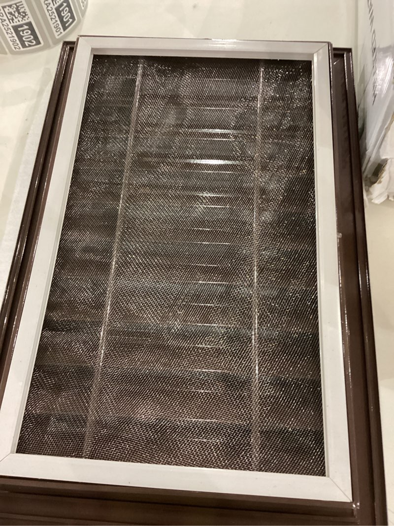 Condition photo showing Good Condition for Gisafai 2 Pcs 12" x 18" Gable Vent Aluminum Alloy Wall Vents Shed Attic Vent with Screen Return Air Grill with Screws, for Ventilation Exterior Doors Wall House (Brown) 12" X 18" Brown