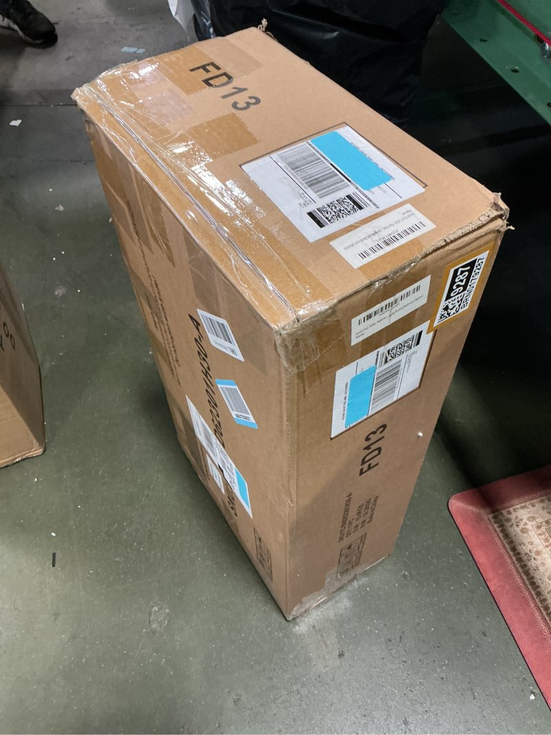 Condition photo showing New/Like New for Small End Table, Narrow Side Table, Skinny Nightstand with Charging Station, Mid-Century Modern Curved Fluted Bedside Table with Door and Shelf for Small Spaces,Living Room,Bedroom,Walnut Walnut Mid-Century Modern-1PC