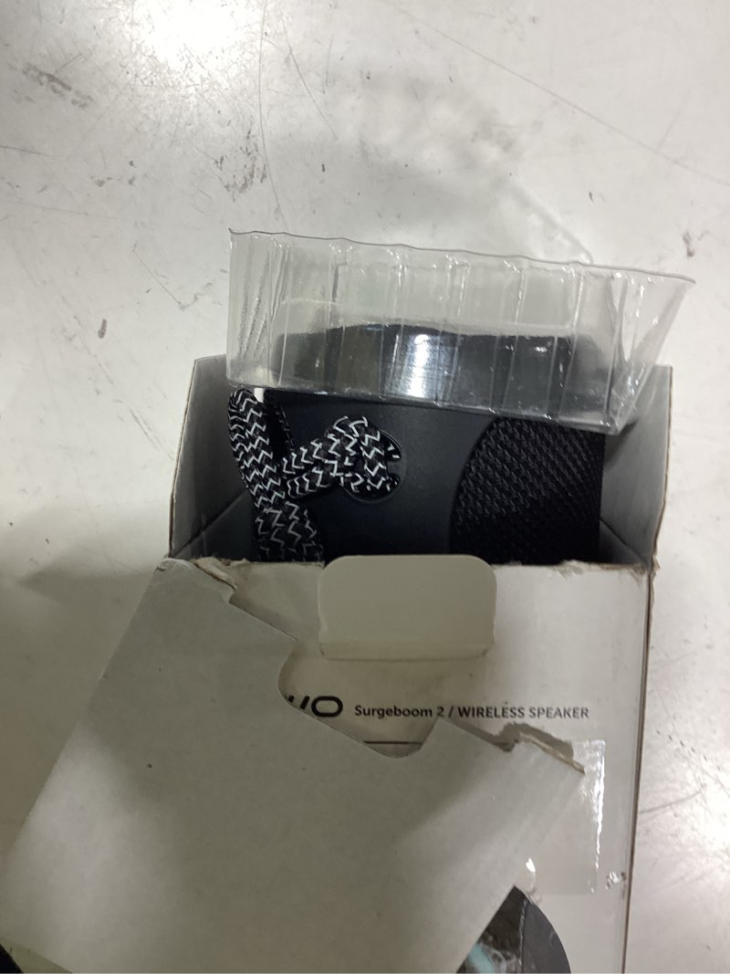 Condition photo showing As Is for wireless portable speaker,ipx7 waterproof bluetooth speaker, 25w loud stereo sound, bassboom technology, tws pairing, built-in mic, 16h playtime with lights for home outdoor - black