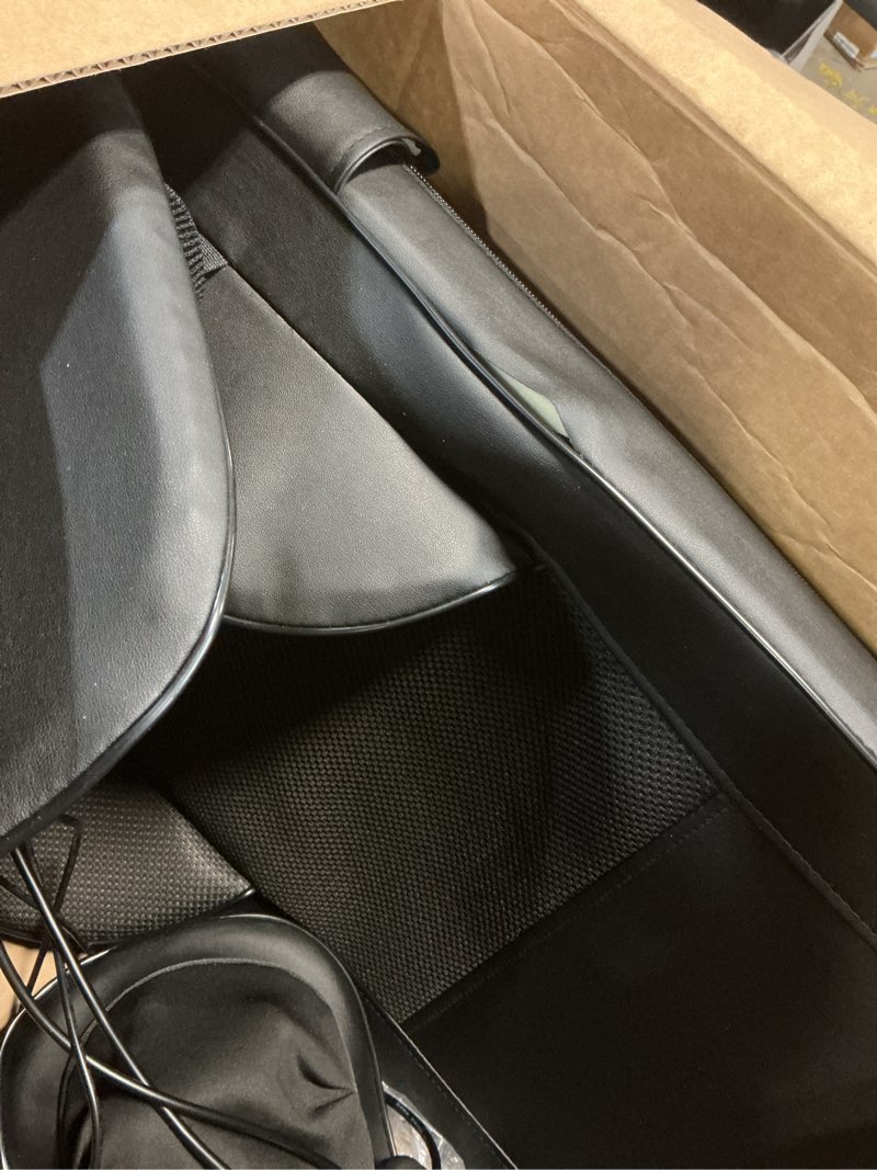 Condition photo showing As Is for Shiatsu Neck and Back Massager with Heat, 4D Kneading Back Massager for Pain Relief Deep Tissue, Comfortable Back Massage for Chair, Massage Mat for Home Office, Gifts for Christmas Women Men Parents Black
