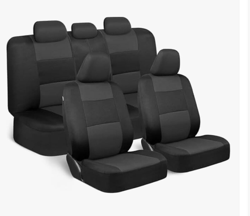 bdk polycloth full car seat covers - reversed charcoal