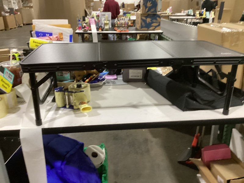 Condition photo showing New/Like New for Anbte 3ft Low Folding Picnic Table, Thicker Aluminum Small Camping Table with Storage Bag, Portable Handle, Lightweight, for Camping Beach Party Picnic Floor, 34.2" x 15.7" x 10.3", Black