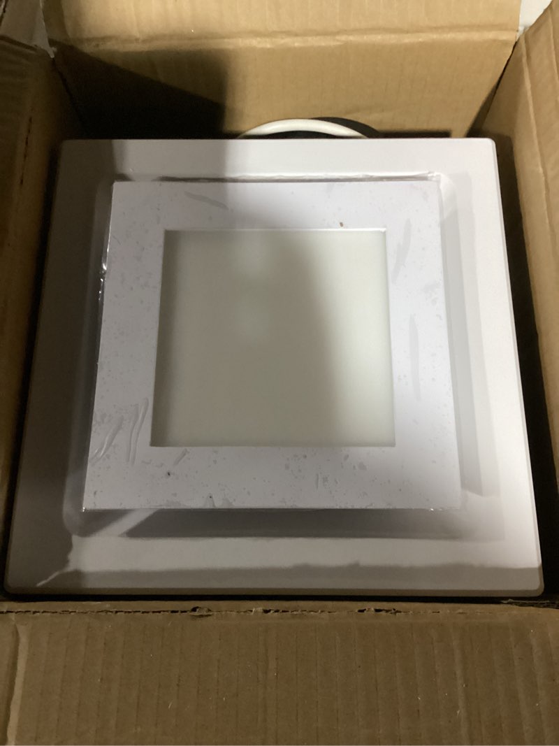 Condition photo showing Good Condition for 10in panel bathroom exhaust fan with light, 7.5in opening bathroom fan with 6000k led light combo, 120cfm 1.0sones low noise (6000k-black) 10in-6000k