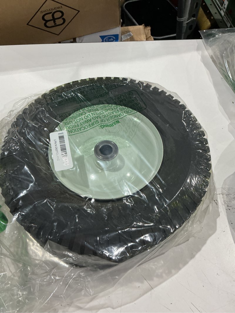 Condition photo showing Good Condition for marathon industries 20336 13x5.00-6"" pneumatic (air filled) lawnmower tire on wheel, single, multicolor