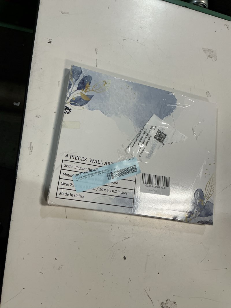 Condition photo showing Good Condition for celivesgg 4 pieces bathroom wall decor  blue  flower wall art wooden hanging for gallery walls or home decoration  10  x 4  x 0.2