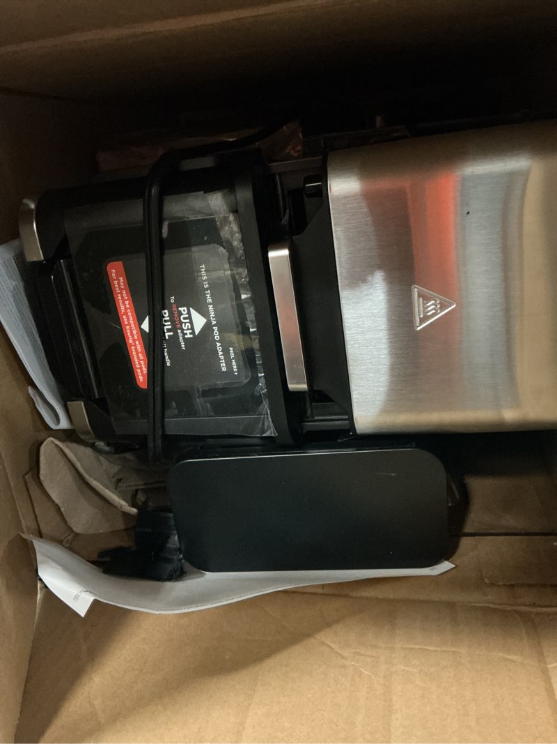 Condition photo showing As Is for ninja hot and iced coffee maker, single serve coffee maker and drip coffee machine, dualbrew pro specialty 12-cup with k-cup combo, includes permanent filter, cfp307 frother + permanent filter